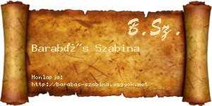 Barabás Szabina névjegykártya